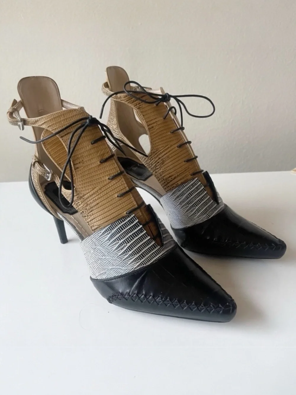 DIOR lace‎ up bootie heels size 6.5  New in Box AUTHENTIC